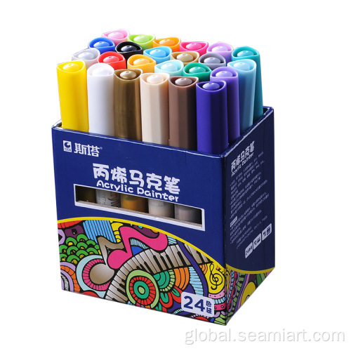 24 Colors Paint Markers Pens STA Acrylic Paint Markers Pens Supplier
